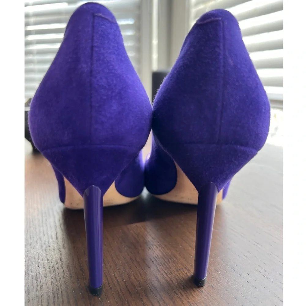 Jimmy Choo Electric Blue Suede Pointed-Toe Pumps